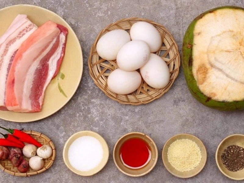 Nguyên liệu nấu thịt kho ngon chuẩn vị cho gia đình