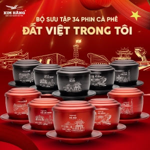 Bộ Sưu Tập Phin Cà Phê Đất Việt Trong Tôi – hình ảnh tổng quan hai phiên bản đỏ và đen