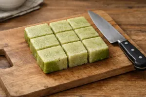 Cách Chiên Bánh Chưng Giòn Rụm 2 Bánh chưng chưa chiên lên, dễ dính nên cần thoa lên ít dầu