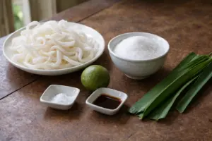 Cách Làm Mứt Dừa Non Dẻo Thơm, Ít Ngọt, Không Bị Chảy Nước Cho Ngày Tết 2 hình ảnh Các nguyên liệu cần thiết để làm nên mứt dừa ngon