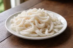 Cách Làm Mứt Dừa Non Dẻo Thơm, Ít Ngọt, Không Bị Chảy Nước Cho Ngày Tết 1 hình ảnh mứt dừa non dẻo thơm ít ngọt trên khay mứt Tết