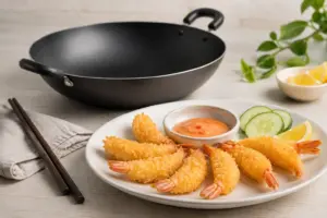 Cách Làm Tôm Chiên Bột Giòn Rụm, Không Bị Ỉu, Chuẩn Vị Nhà Hàng 2 Tôm chiên bột xếp gọn gàng trên dĩa